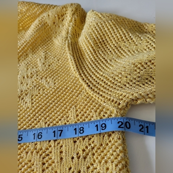 Carlos Arias for S.G.G. Knit Metallic Knit Sweater Small Yellow - Picture 10 of 10